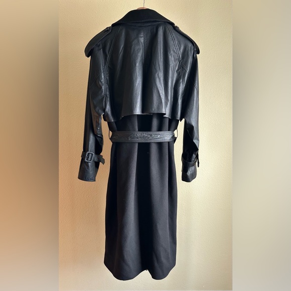 Kobi Halperin Black Faux Leather Trench Coat - Picture 14 of 15